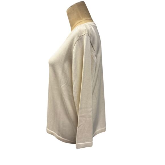 "Coldwater Creek" Silk Blend Cream Sweater SZ 1X Closet Staple Minimalist Mom - Picture 2 of 8